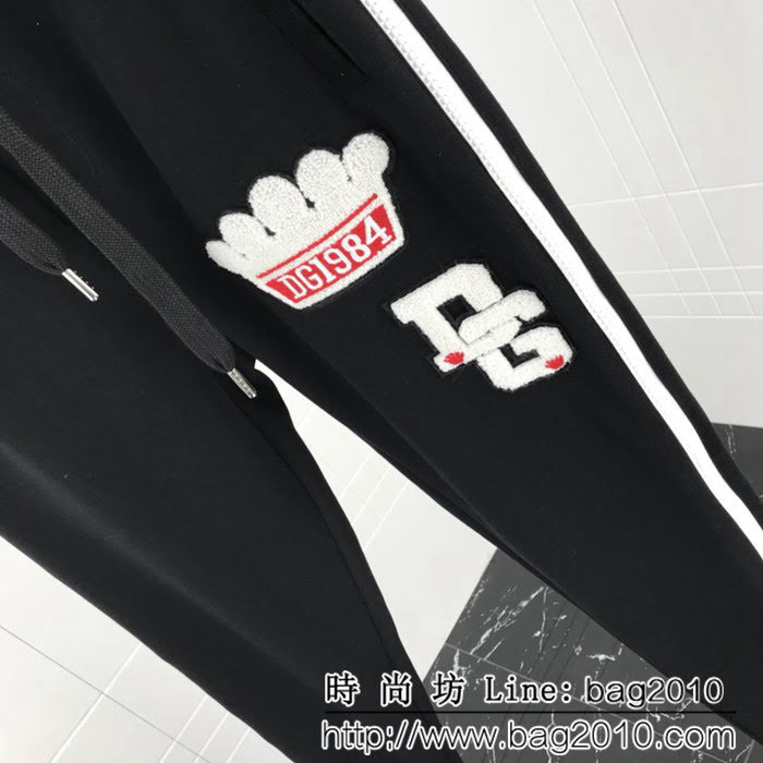 DＧ杜嘉班納 18秋冬新款 刺繡毛巾布logo 男款衛褲 ydi1130